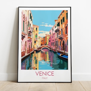 Impression de voyage à Venise - Poster Italie - Cadeau d'anniversaire de mariage personnalisé