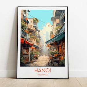 Hanoi Reise Print - Vietnam Poster - Individuell personalisiertes Hochzeit Geburtstagsgeschenk