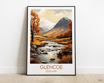 Impresión de viaje de Glencoe - Póster de Escocia - Regalo personalizado de boda o cumpleaños