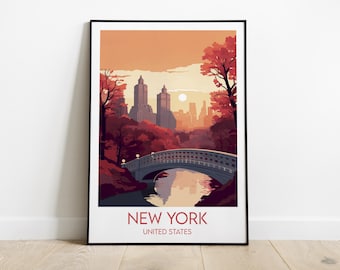 セントラルパーク旅行プリント - ニューヨークポスター - カスタマイズ