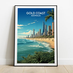 Stampa di viaggio Gold Coast - Poster Australia - Regalo di compleanno personalizzato per matrimonio