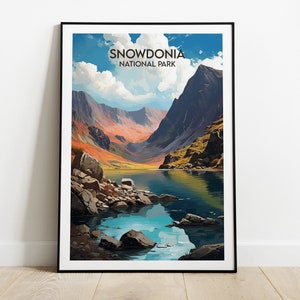 Snowdonia National Park Travel Print - Wales Poster - Custom Personalised Wedding Birthday Gift