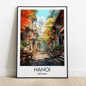 Hanoi Reise Print - Vietnam Poster - Individuell personalisiertes Hochzeit Geburtstagsgeschenk