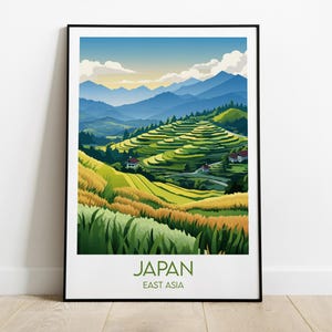 Japan Travel Print - East Asia Poster - Custom Personalised Wedding Birthday Gift