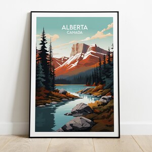 Alberta Reisedruck - Kanada Poster - Individuell personalisiertes Hochzeit Geburtstagsgeschenk