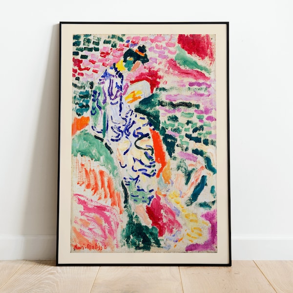 Matisse La Japonaise Bordered Exhibition Print Poster | A3 A4 A5 | Ultra High Quality Classic Vintage Flowers Home Decor Wall Art Deco