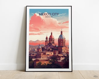 Mexico City Travel Print - Mexico Poster - Custom Personalised Wedding Birthday Gift