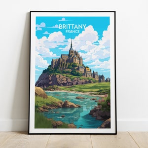 Impresión de viaje de Bretaña - Póster de Francia - Regalo personalizado de boda o cumpleaños