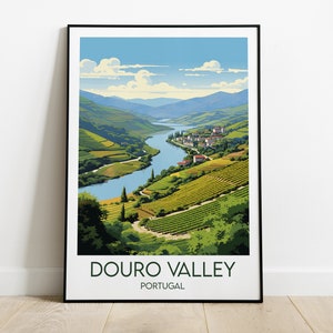 Douro Valley Travel Print - Portugal Poster - Custom Personalised Wedding Birthday Gift