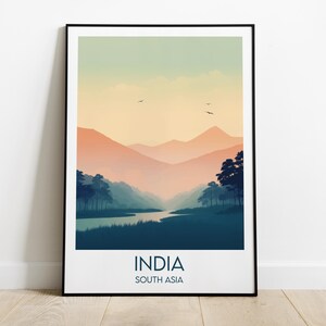 Impression de voyage en Inde - Poster Asie du Sud - Cadeau d'anniversaire de mariage personnalisé