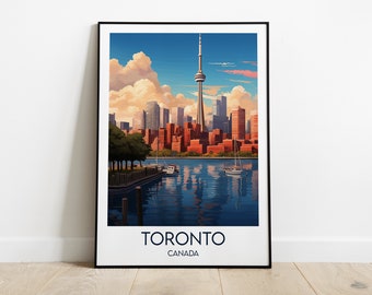 Toronto Travel Print - Canada Poster - Custom Personalised Wedding Birthday Gift