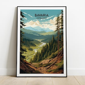 Bayern Reise Print - Deutschland Poster - Individuell personalisiertes Hochzeit Geburtstagsgeschenk