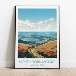 North York Moors Travel Print - UK National Park Poster - Custom Personalised Wedding Birthday Gift