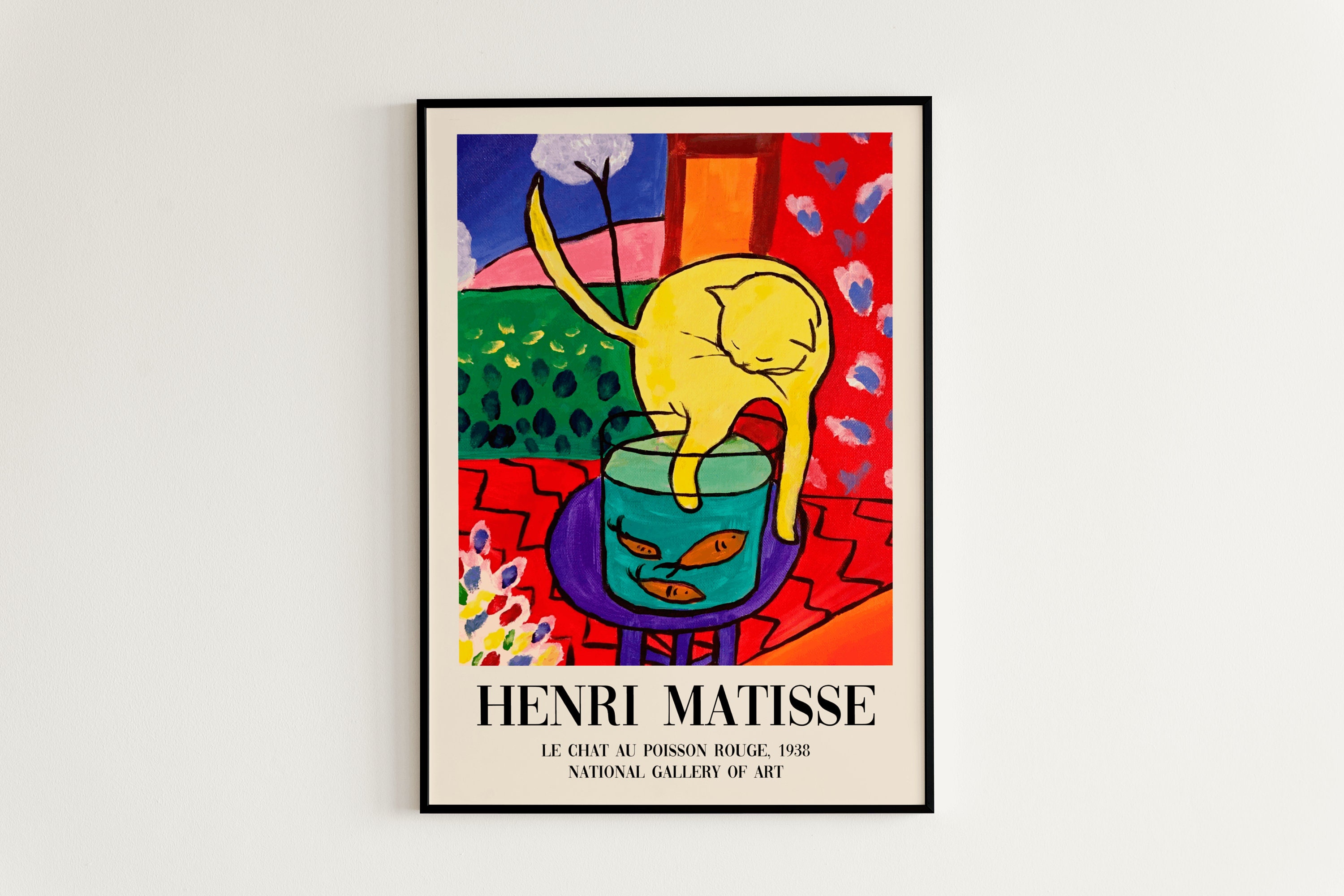 Matisse Cat With Red Fish Modern Exhibition Print Poster | A3 A4
