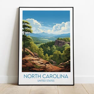North Carolina Travel Print - United States Poster - Custom Personalised Wedding Birthday Gift