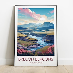 Brecon Beacons National Park Travel Print - Wales Poster - Custom Personalised Wedding Birthday Gift