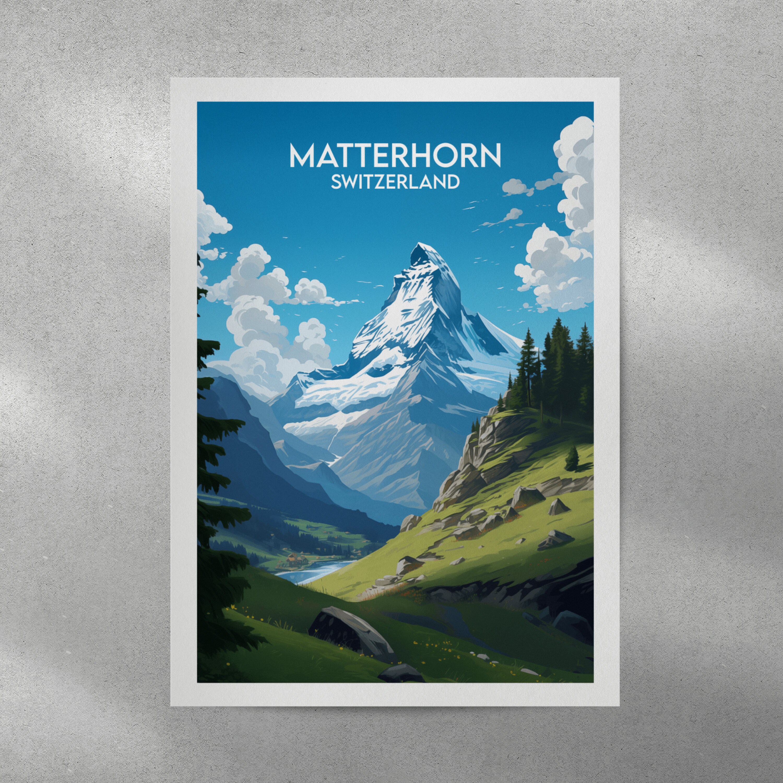 マッターホルン旅行プリント - スイスポスター - カスタマイズされた