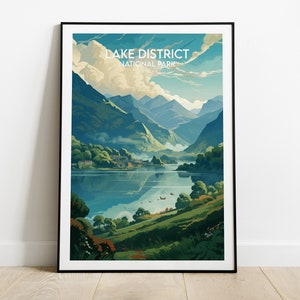 Lake District National Park Print - England UK Poster - Custom Personalised Wedding Birthday Gift