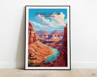 Grand Canyon National Park Travel Print - United States Poster - Custom Personalised Wedding Birthday Gift