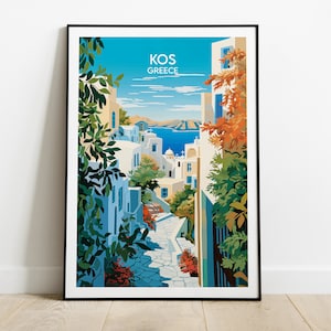 Kos Travel Print - Griechenland Poster - Individuell personalisiertes Hochzeit Geburtstagsgeschenk