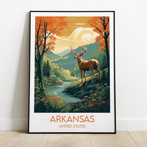 Impression de voyage en Arkansas - Poster des États-Unis - Cadeau d'anniversaire de mariage personnalisé