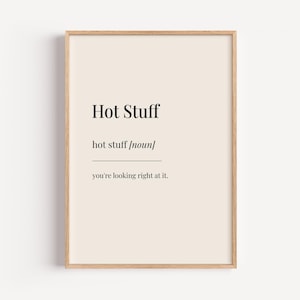 ホットスタッフ定義プリント - 辞書ポスター - モチベーションを高めるインスピレーションウォールアート 彼と彼女への面白いギフト