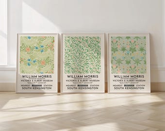 William Morris Zestaw 3 Wydruków - William Morris Wall Art - Plakaty Z Wzorami Kwiatowymi