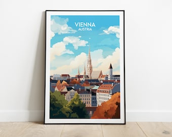 Vienna Travel Print - Austria Poster - Custom Personalised Wedding Birthday Gift