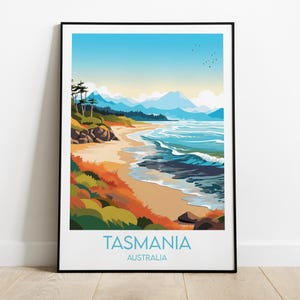 Tasmanien Reise - Australien Poster - Individuell personalisiertes Hochzeit Geburtstagsgeschenk