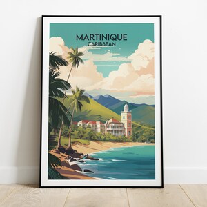 Martinique Travel Print - Caribbean Poster - Custom Personalised Wedding Birthday Gift