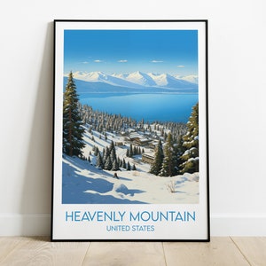 Heavenly Mountain Travel Print - United States Poster - Custom Personalised Wedding Birthday Gift