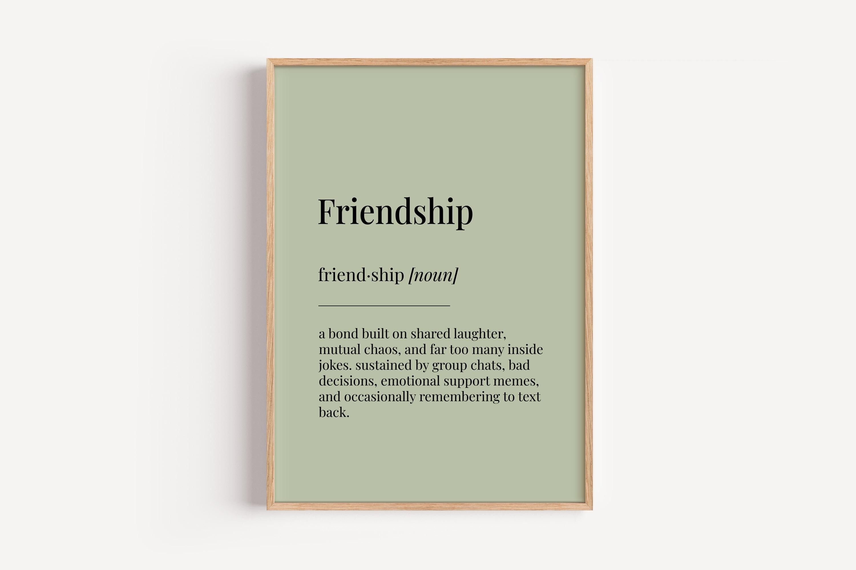 Friendship Definition Print - Dictionary Poster - Home Wall Art Funny ...