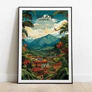 San Jose Travel Print - Costa Rica Poster - Custom Personalised Wedding Birthday Gift