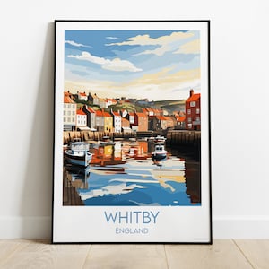 Whitby Travel Print - England Poster - Custom Personalised Wedding Birthday Gift
