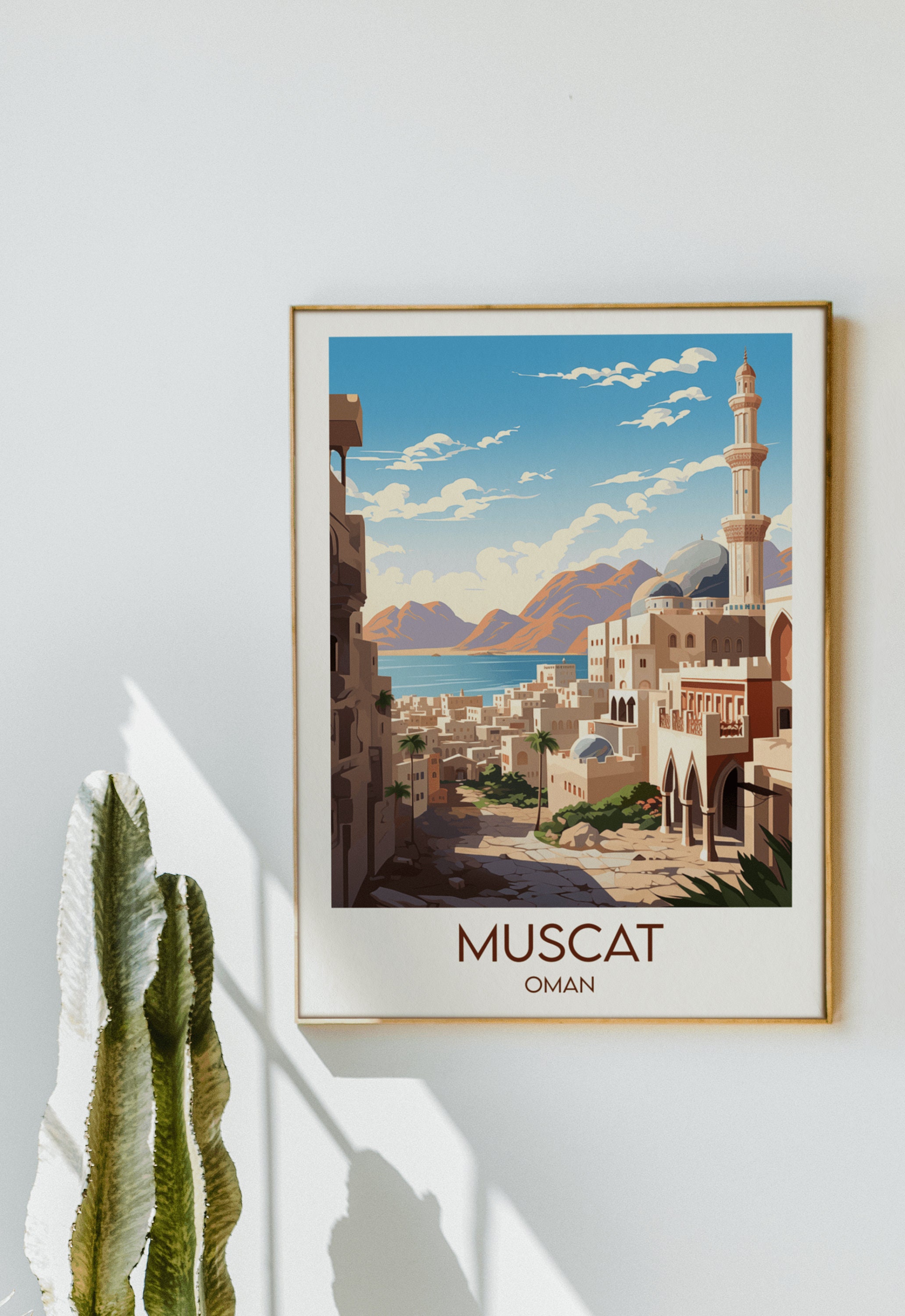 Muscat Travel Print - Oman Poster - Custom Personalised Wedding