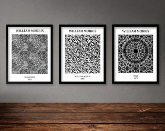 2体セットBlack morris White morris William Morris Black and White Exhibition Print Collection | 2x A3