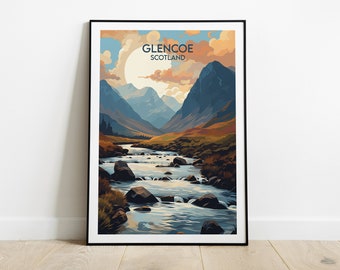 Impresión de viaje de Glencoe - Póster de Escocia - Regalo personalizado de boda o cumpleaños