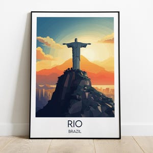 Rio De Janeiro Travel Print - Brazil Poster - Custom Personalised Wedding Birthday Gift
