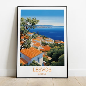 Lesbos Reise Print - Griechenland Poster - Individuell personalisiertes Hochzeit Geburtstagsgeschenk