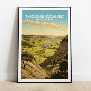 Theodore Roosevelt National Park Travel Print - North Dakota Poster - Custom Personalised Wedding Birthday Gift