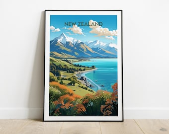 Impresión de viaje a Nueva Zelanda - Póster del lago Taupo - Regalo personalizado para bodas y cumpleaños