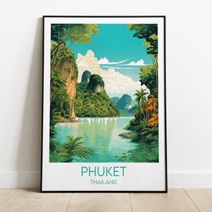 Phuket Travel Print - Thailand Poster - Custom Personalised Wedding Birthday Gift