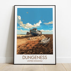 Impressão de viagem Dungeness - Pôster do Reino Unido - Presente de aniversário de casamento personalizado