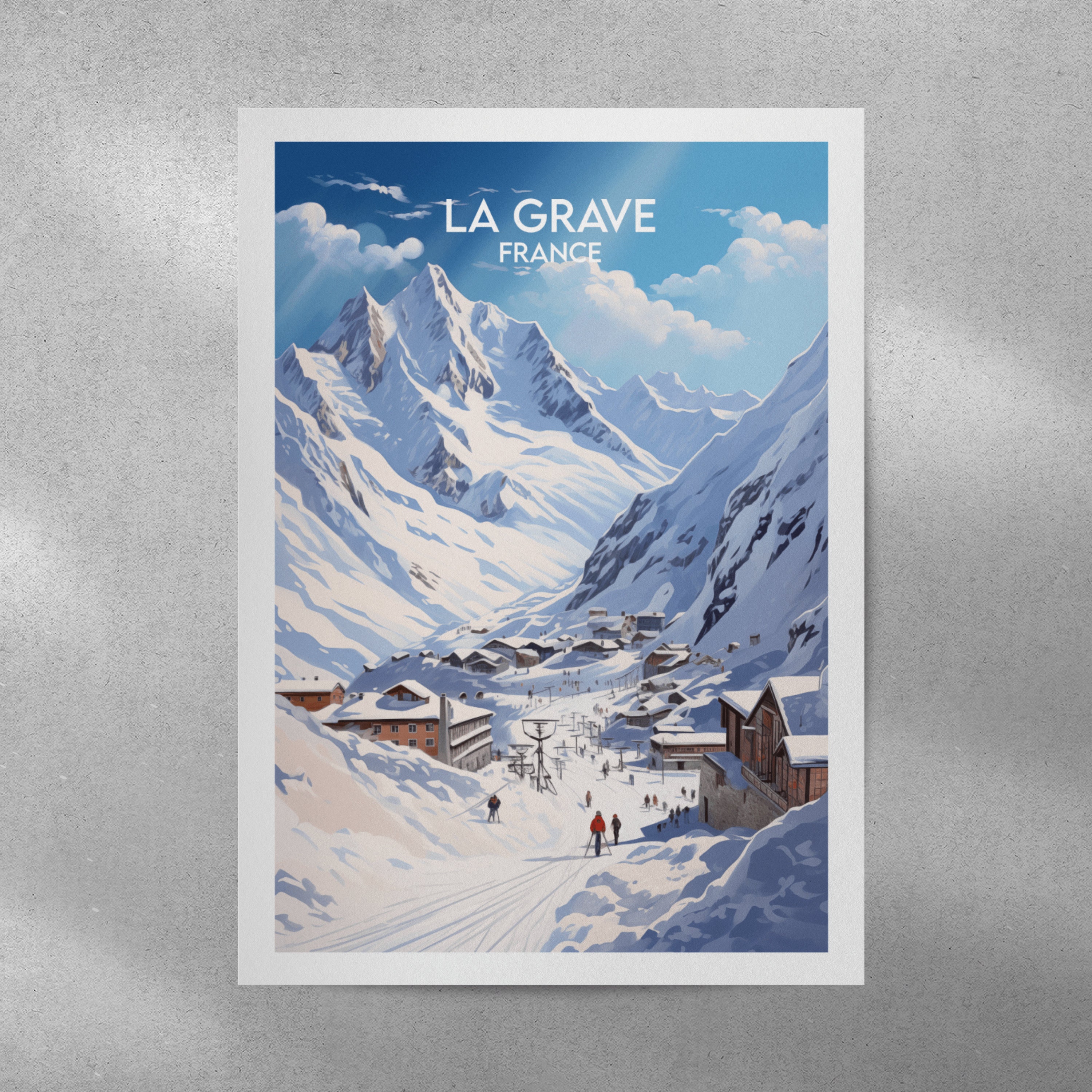 La Grave Ski Travel Print - France Poster - Custom Personalised
