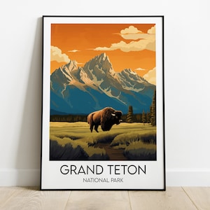 Grand Teton Nationalpark Reise - USA Poster - Individuell personalisiertes Hochzeit Geburtstagsgeschenk