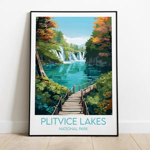 Plitvice Lakes National Park Travel Print - Croatia Poster - Custom Personalised Wedding Birthday Gift