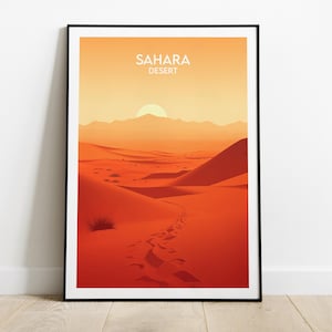 Sahara Reise-Druck - Afrika Poster - Individuell personalisiertes Hochzeit Geburtstagsgeschenk