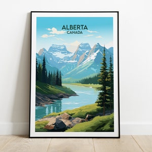 Impression de voyage en Alberta - Poster Canada - Cadeau d'anniversaire de mariage personnalisé