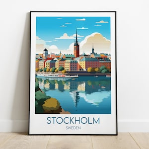 Stockholm Travel Print - Sweden Poster - Custom Personalised Wedding Birthday Gift
