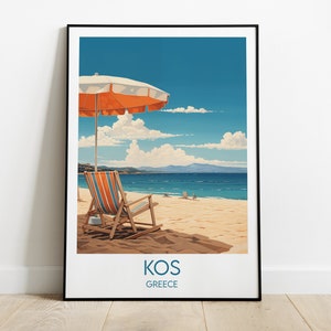 Kos Travel Print - Griechenland Poster - Individuell personalisiertes Hochzeit Geburtstagsgeschenk
